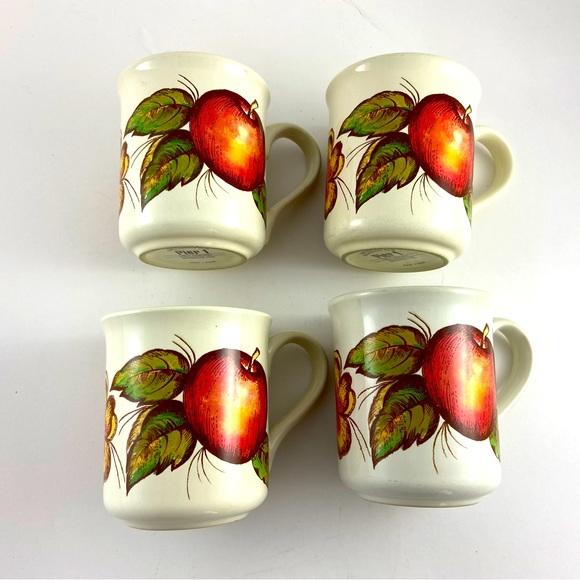Pier 1 New Harvest Coffee Cup Mug Made in Italy Apple Floral Made in Italy - Picture 2 of 8